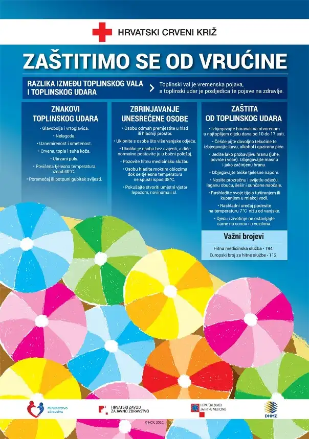 Preporuke za zaštitu od vrućina Crvenog križa Bujštine