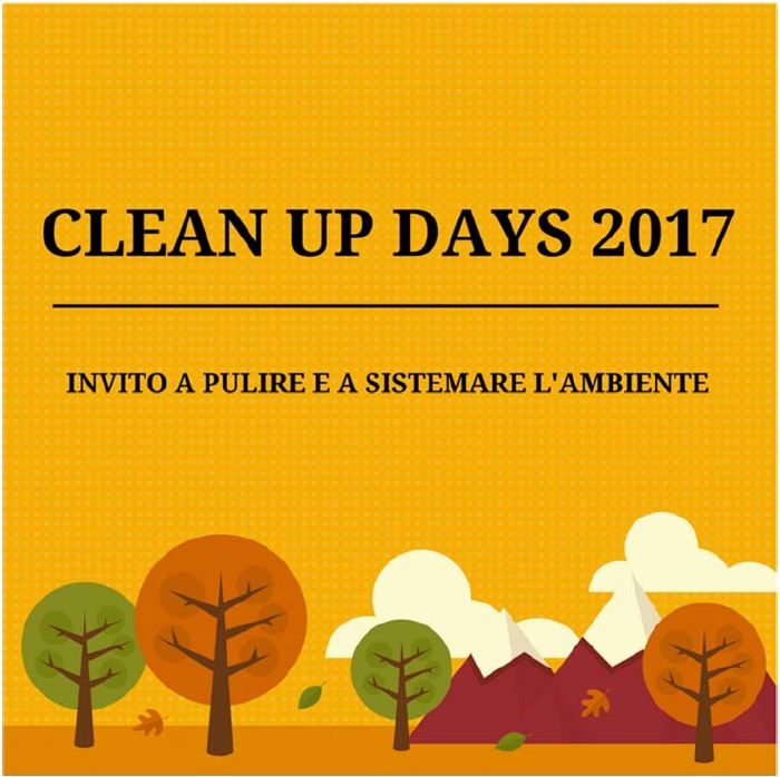 CLEAN UP DAYS 2017 – Invito a pulire e sistemare l'ambiente