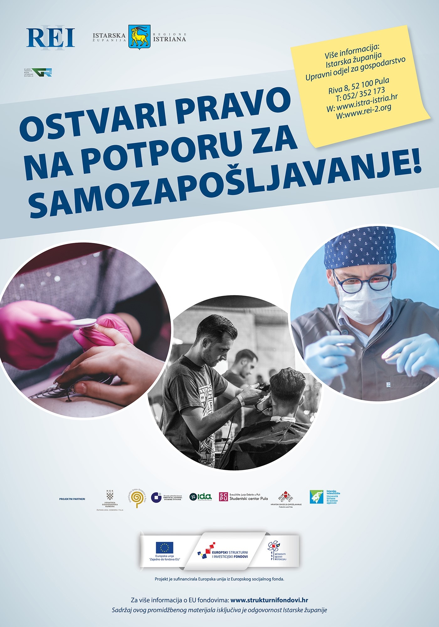 Invito pubblico per la concessione di sussidi di valore minimo per l'auto occupazione dei disoccupati nella Regione Istriana