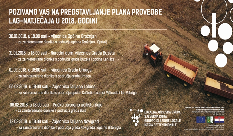 POZIV NA PREDSTAVLJANJE PLANA PROVEDBE LAG-NATJEČAJA U 2018. GODINI